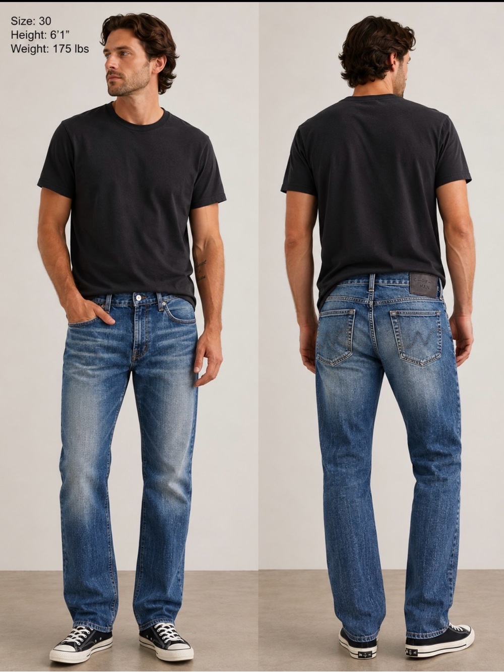 Citizens of Humanity C-OF-H MAN Blue Distressed Straight Leg Jeans Men’s 30